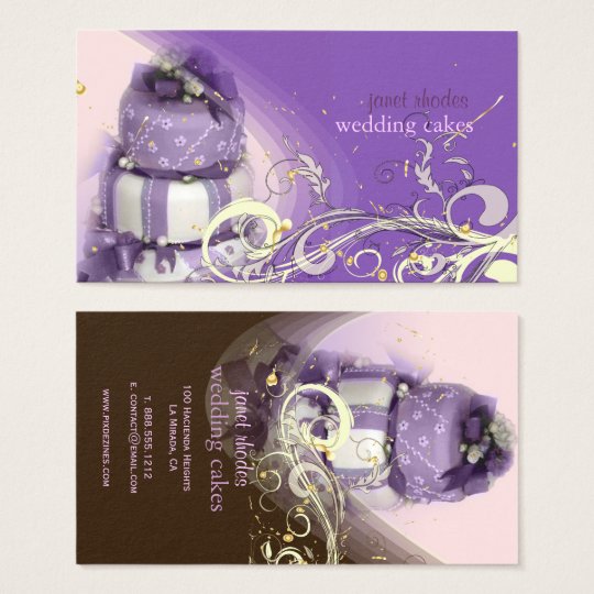 Lilac/lavender/Chocolate cake, bakery Business Card