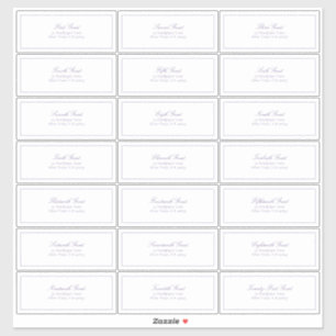 Lilac Lavender Classic Script Guest Address