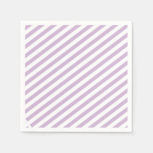 Lilac Lavender Colour Diagonal Striped Wedding  Napkin