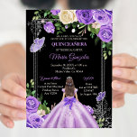 Lilac lavender purple silver colours Quinceanera  Invitation<br><div class="desc">Lilac lavender purple silver colours Quinceanera Butterfly Invitation
Mis Quince Anos,  15th Birthday, </div>