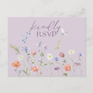 Lilac Lavender Whimy Fleur sauvage Carte postale R
