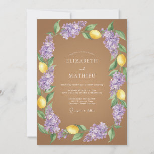 Lilac Lemon Artistic Bloom Wedding Invitation