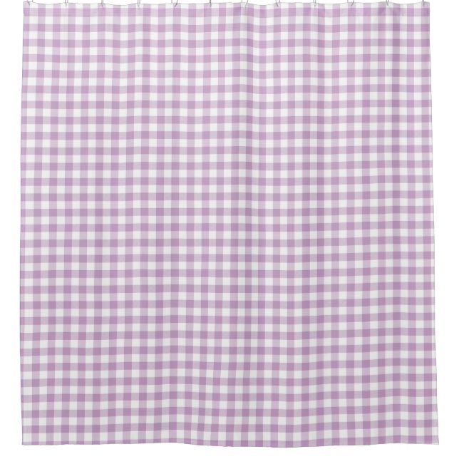 Lilac (Light Purple) White Gingham Checks Squares (Front)
