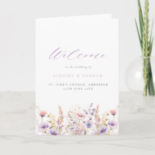 Lilac Lilac Wildflowers Folded Wedding Program