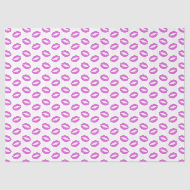 Lilac Lipstick Kisses Tissue Paper (Front)