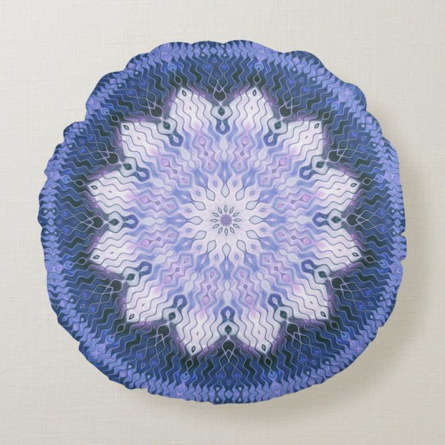 Lilac Lotus Dream Mandala Round Coussin (Devant)