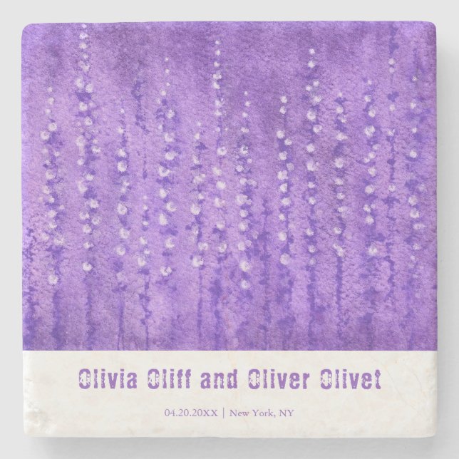 Lilac Lupines Stone Coaster (Front)