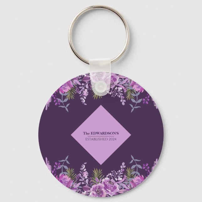 Lilac Lush: Foliage & Blooms Unite Keychain (Front)