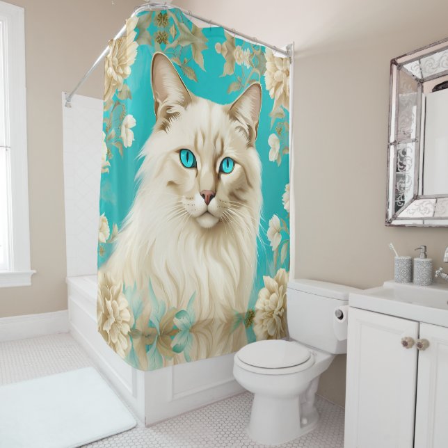 Lilac Lynx Point Siamese Portrait Art (In Situ)