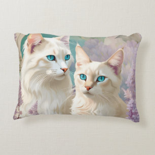 Lilac Lynx Point Siamese Portrait Art Accent Pillow