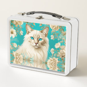 Lilac Lynx Point Siamese Portrait Art Birthday Metal Lunch Box