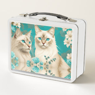 Lilac Lynx Point Siamese Portrait Art Metal Lunch Box
