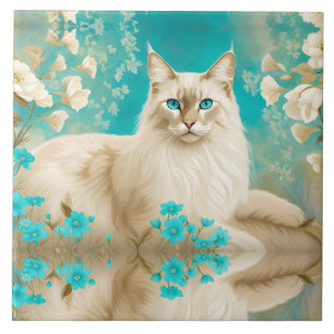 Lilac Lynx Point Siamese Portrait Art Tile