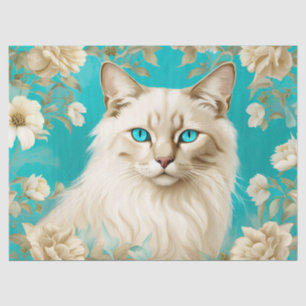 Lilac Lynx Point Siamese Portrait Art Tissue Paper