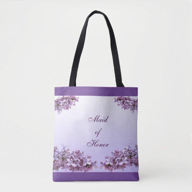 Lilac Maid of Honour Wedding Tote Bag (Front)