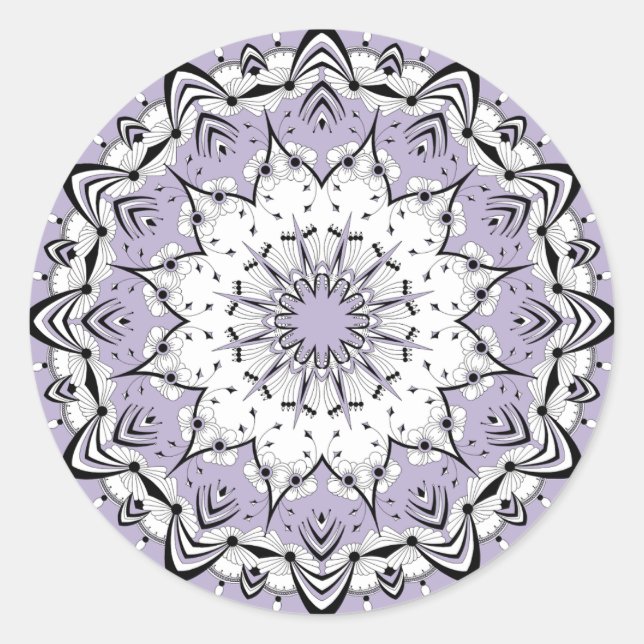 Lilac Mandala (Design 3) Stickers (Front)