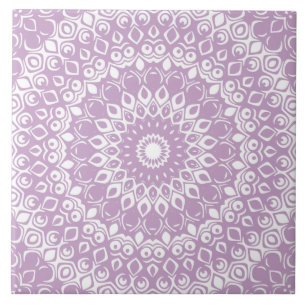 Lilac Mandala Geometric Pattern Tile