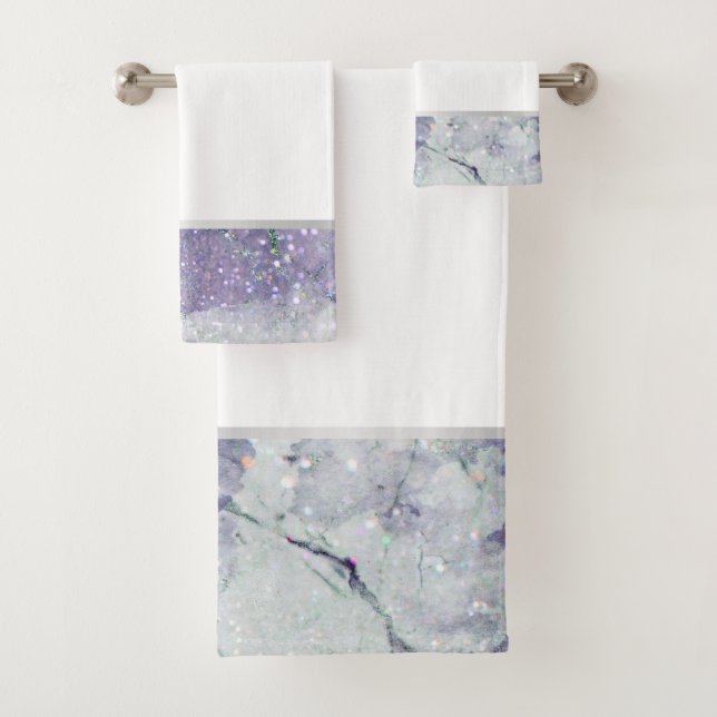 LILAC MARBLE SILVER 2 BATHROOM TOWEL SET (Insitu)