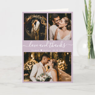 Lilac Mariage moderne 3 Photo Collage Merci