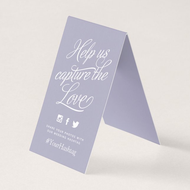 Lilac Mariage personnalisé Hashtag (Front)