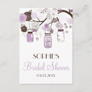 Lilac Mason Jars Bridal Shower Enclosure Card
