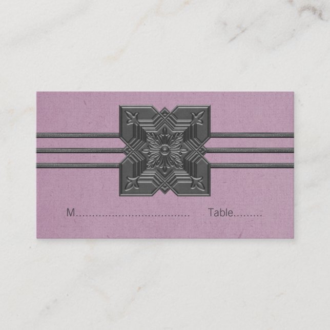 Lilac Medallion Border Place Card (Front)