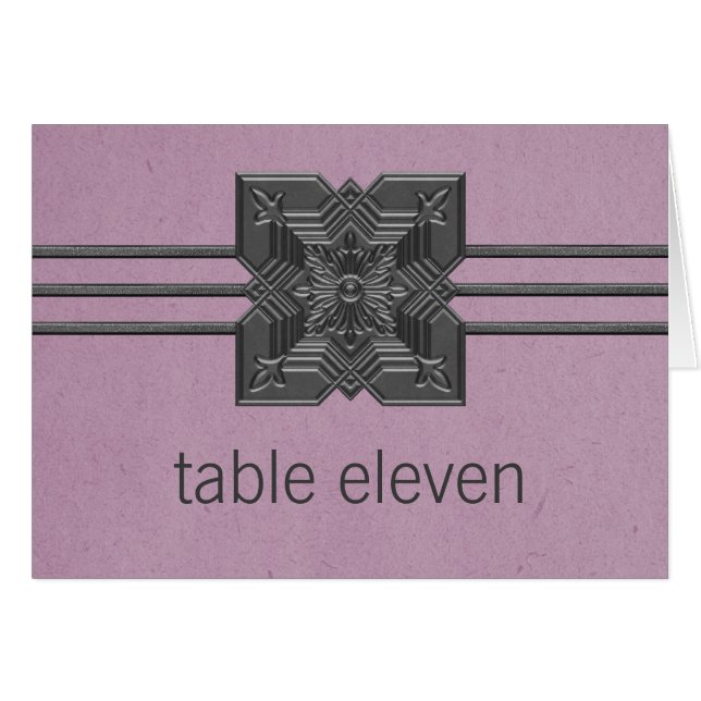 Lilac Medallion Border Table Number Card (Front Horizontal)