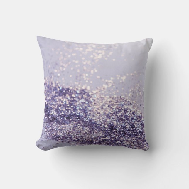 Lilac Mermaid Magic Glitter #1 Throw Pillow (Front)
