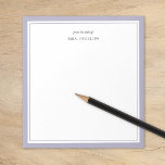 Lilac Minimalist Monogram Teacher Gift Notepad<br><div class="desc">Modern minimalist border design in a variety of trending colours. Personalize it with your name monogram or other custom text. Use the design tools to choose your own fonts and background colours. Cute and simple gift idea for teachers or personal stationery for anyone who loves to stay organized.</div>
