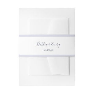 Lilac Minimalist Stripes Pastel Wedding Invitation Belly Band
