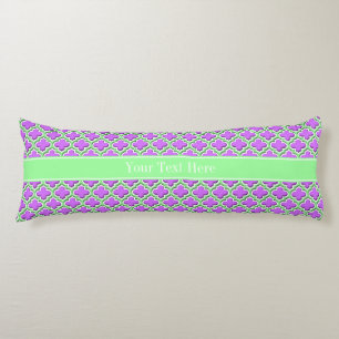 Lilac, Mint Green Moroccan #5DS Mint Name Monogram Body Pillow