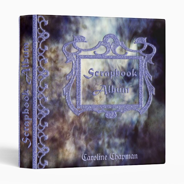 Lilac Mist Scrapbook Album Nom 1" Classeur anneau (Devant/Côté)