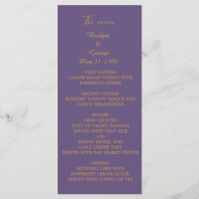 lilac modern simple deco wedding program (Front)