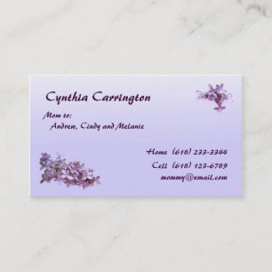 Lilac Mommy Calling Card