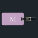 Lilac Monogram Initial Name Template Purple White Luggage Tag<br><div class="desc">Monogrammed initial and also personal details like name,  address,  phone number and email all of which you can edit. Designed with attractive purple colour background with solid white colour texts,  you can change both the colours if you wish.</div>