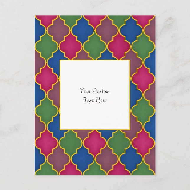 Lilac Moroccan Tile Elegant Custom Postcard (Front)