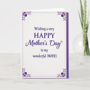 Lilac Mothers Day Wife Card