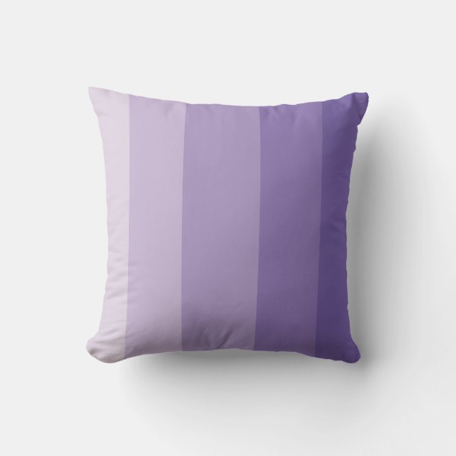 Lilac Ombre Stripe Throw Pillow (Front)