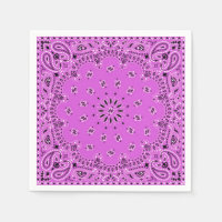 Lilac Orchid Pink Paisley Bandana Scarf BBQ Picnic