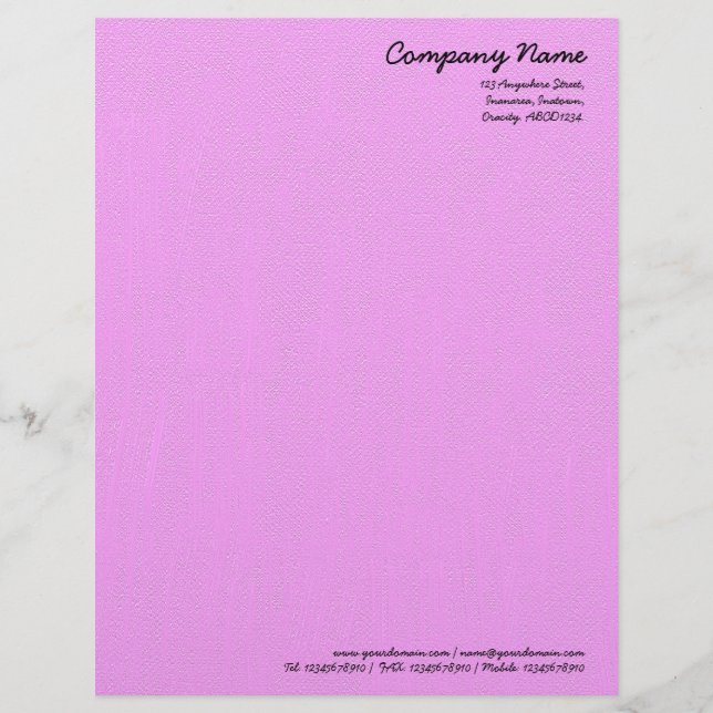 Lilac Painted Canvas Look Letterhead (Front)