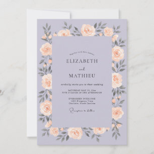 Lilac Painterly Romantic Wedding Invitation