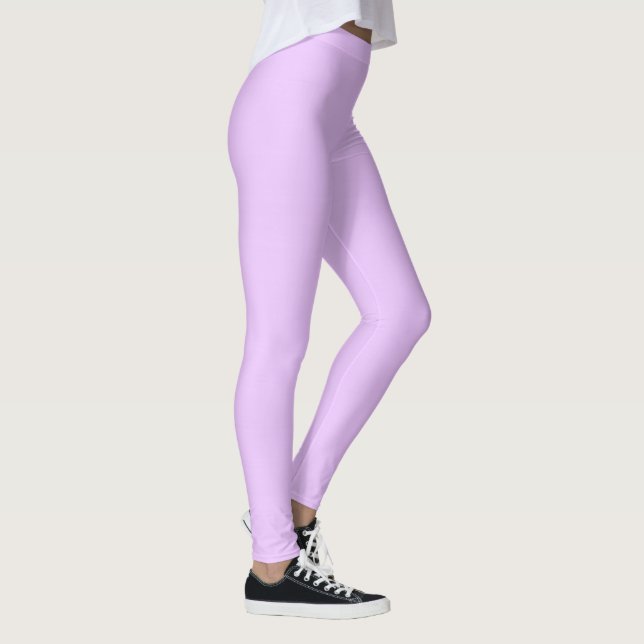 Lilac, pastel lilac solid colour leggings (Right)