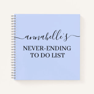 Lilac Pastel Never Ending To Do List Notebook