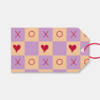 Lilac Peach XO heart Chequered