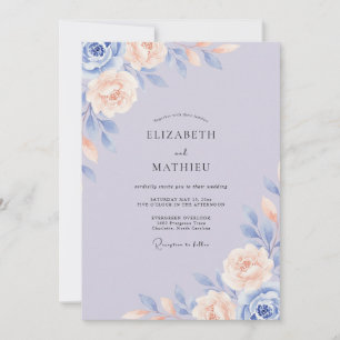 Lilac Periwinkle Petal Wedding Invitation