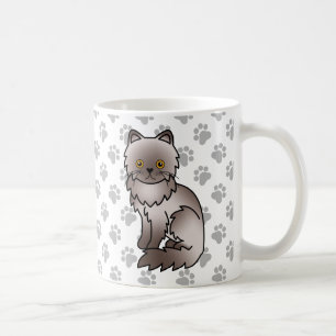 Lilac Persian Cute Cartoon Cat Illustration Coffee Mug