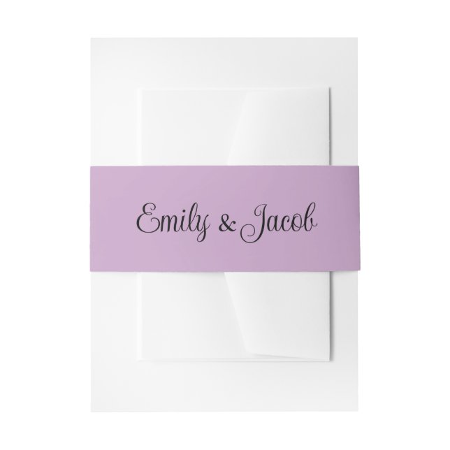 Lilac Personalized Invitation Belly Band (Front Example)