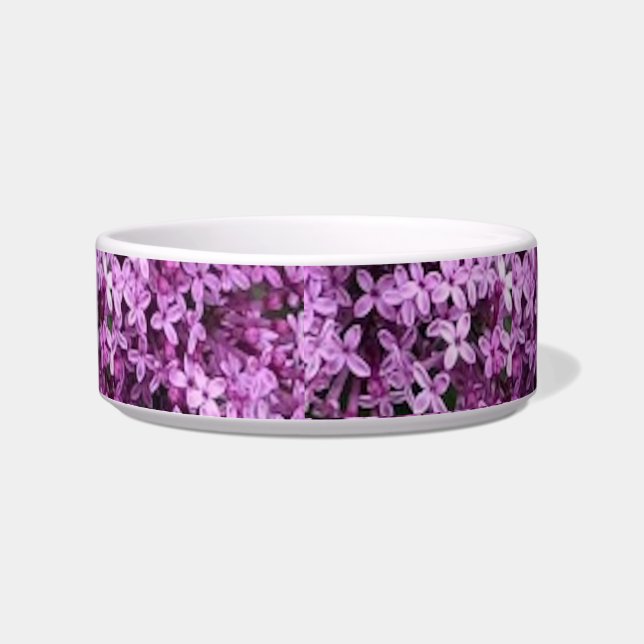 Lilac Photo | Tiled Half Drop | Pet  Bowl (Front)
