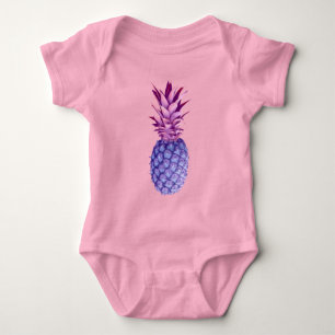Lilac & Pink Pineapple  Baby Bodysuit