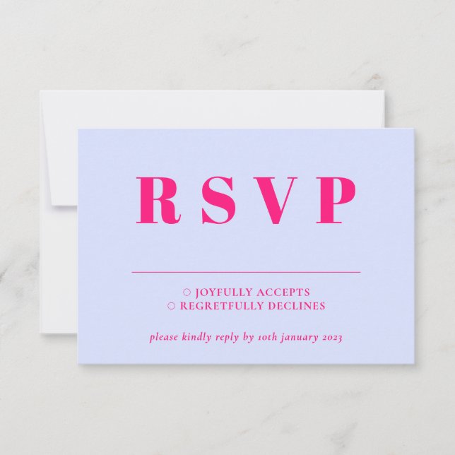 Lilac Pink RSVP Wedding Response (Front)